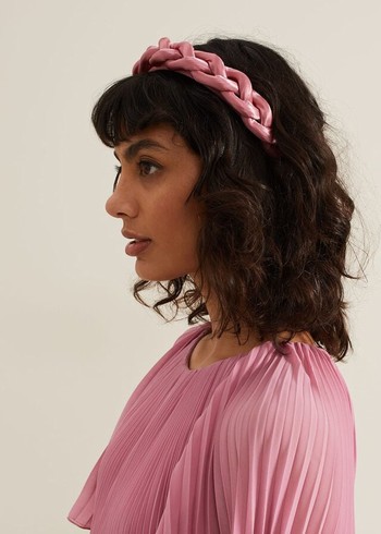 Phase Eight Satin Plaited Hats Pink Canada | SGFTRN-126